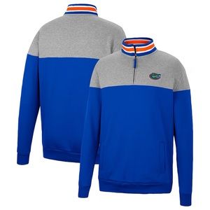 Men's Colosseum Heathered Gray/Royal Florida Gators Be the Ball Quarter zip XL
